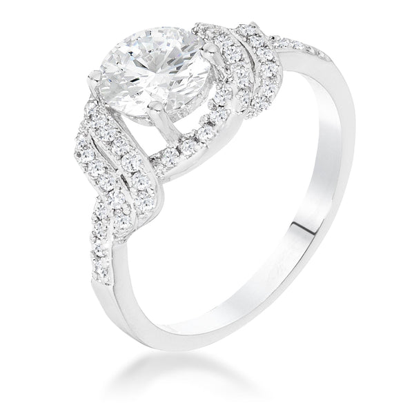 Lovcia Elegant Rhodium Parallel Twist Clear CZ Ring-Rings-5-5