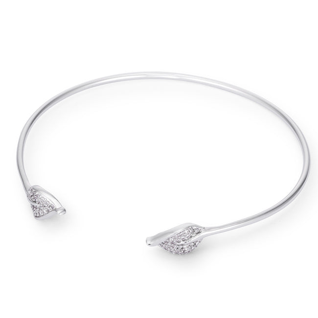 Lovcia Elegant Rhodium-Plated Bracelet with Sparkling Cubic Zirconia Accents-Bracelets-