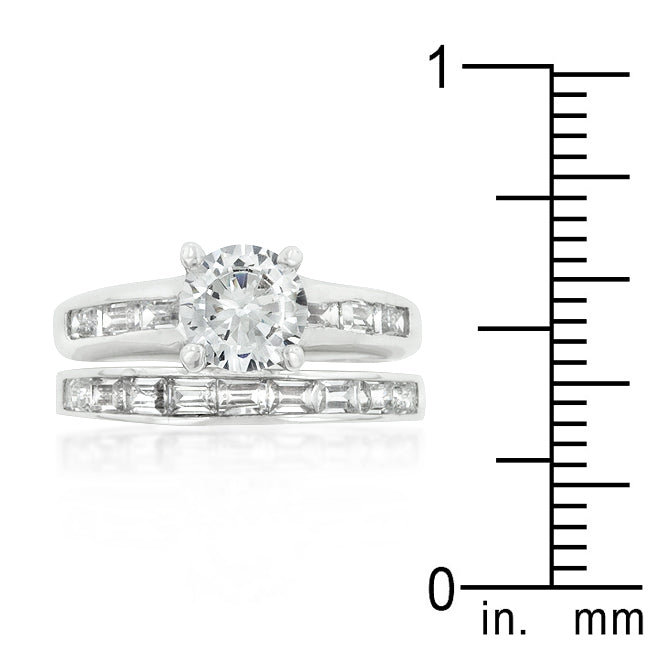 Lovcia Elegant Rhodium-Plated Cubic Zirconia Stackable Ring Set-Rings-5-5
