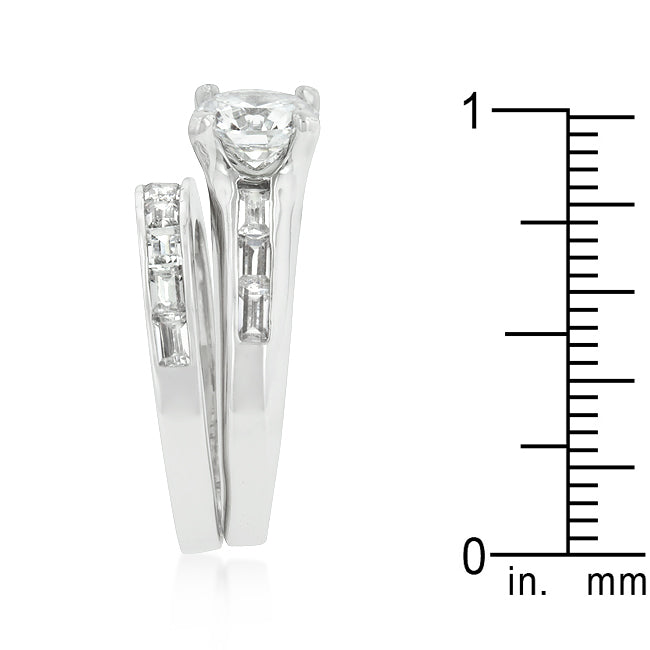 Lovcia Elegant Rhodium-Plated Cubic Zirconia Stackable Ring Set-Rings-5-5