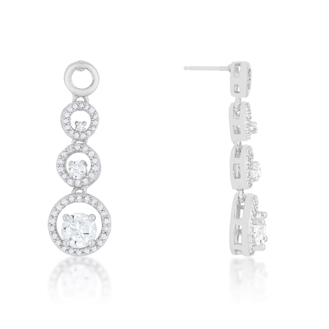 Lovcia Elegant Rhodium-Plated Graduated Drop Earrings-Earrings-