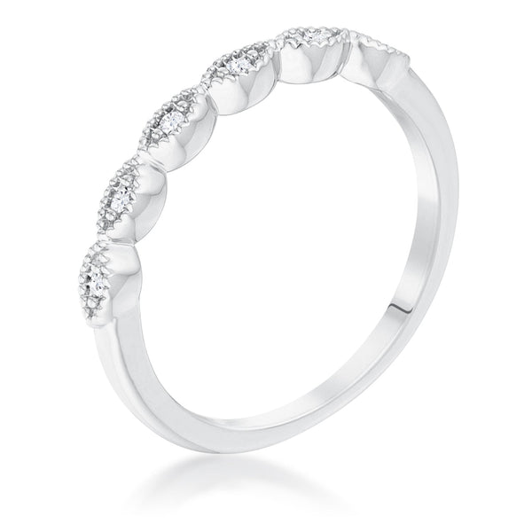 Lovcia Elegant Rhodium-Plated Marquise CZ Stackable Ring-Rings-5-5
