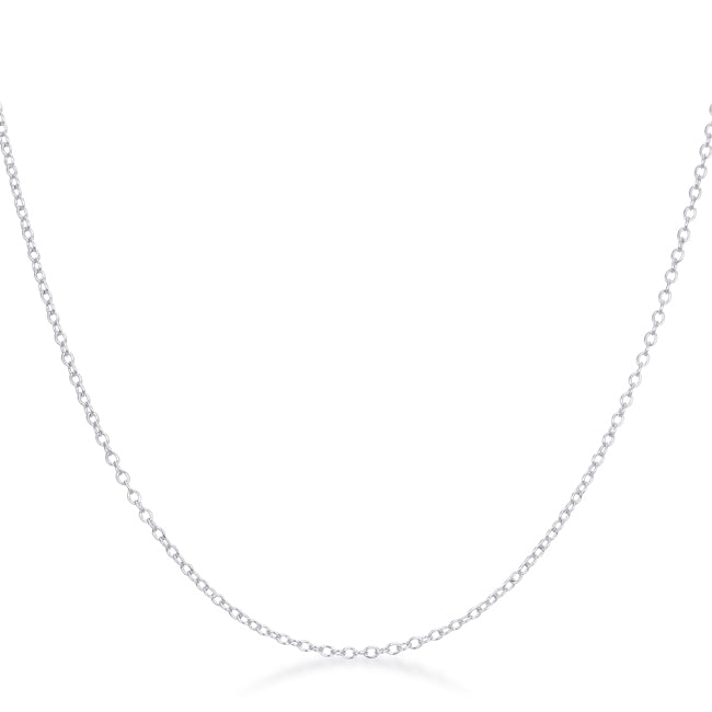 Lovcia Elegant Rhodium-Plated Silver Chain Necklace-Necklaces-