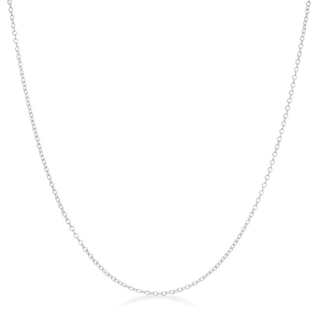 Lovcia Elegant Rhodium-Plated Silver Chain Necklace-Necklaces-