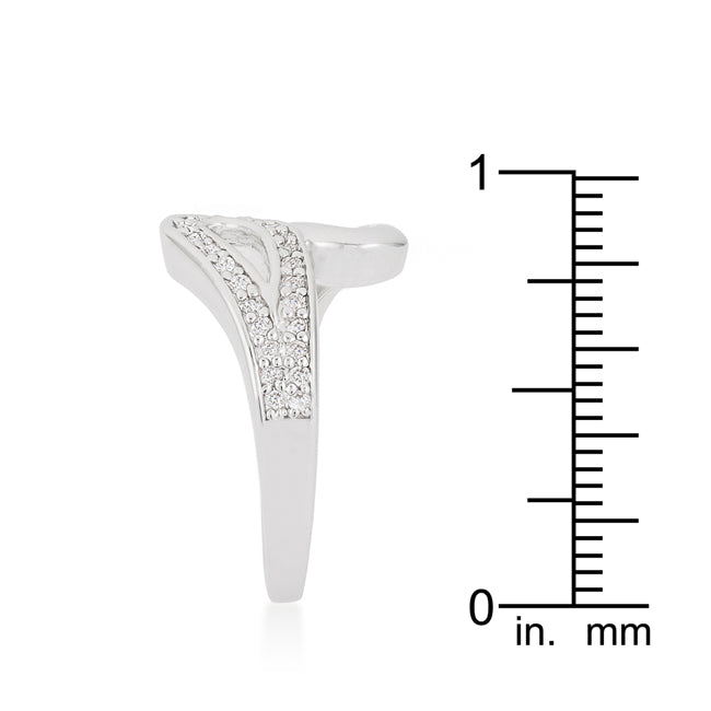 Lovcia Elegant Rhodium-Plated Split Shank Ring with Cubic Zirconia-Rings-5-5