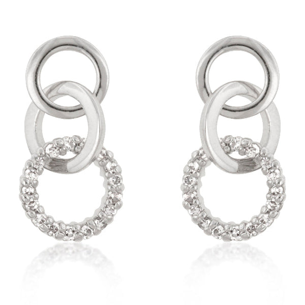Lovcia Elegant Rhodium-Plated Triple Hoop Earrings-Earrings-