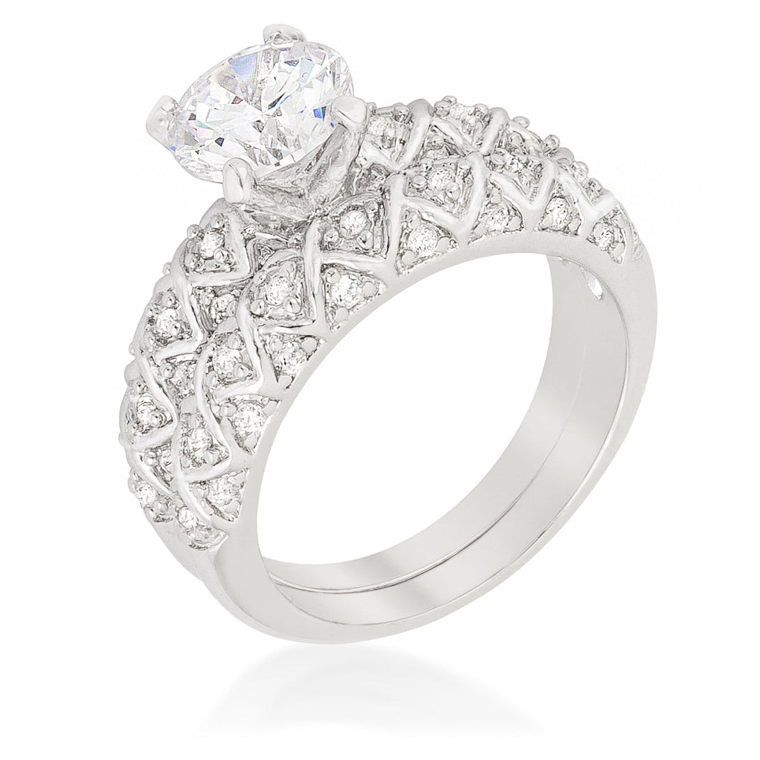 Lovcia Elegant Rhodium-Plated Wedding Jewellery Set-Rings-5-5