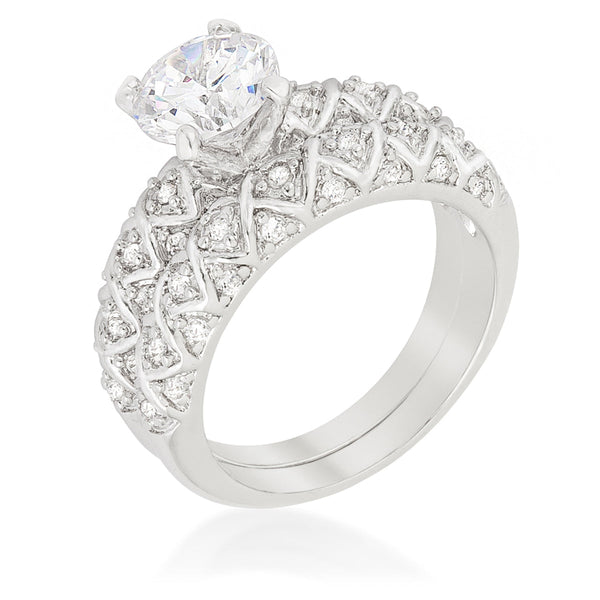 Lovcia Elegant Rhodium-Plated Wedding Jewellery Set-Rings-5-5