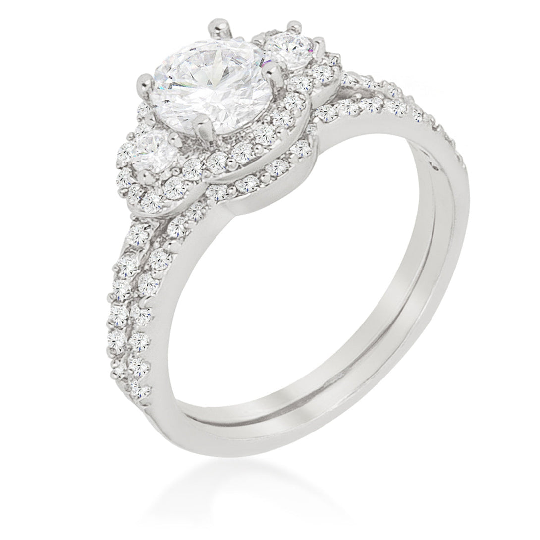 Lovcia Elegant Rhodium-Plated Wedding Jewellery Set-Rings-5-5