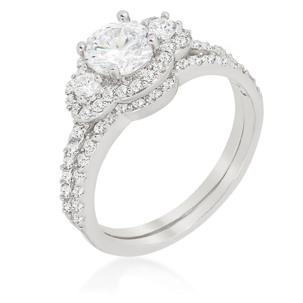Lovcia Elegant Rhodium-Plated Wedding Jewellery Set-Rings-5-5