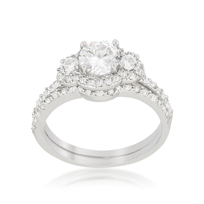 Lovcia Elegant Rhodium-Plated Wedding Jewellery Set-Rings-5-5
