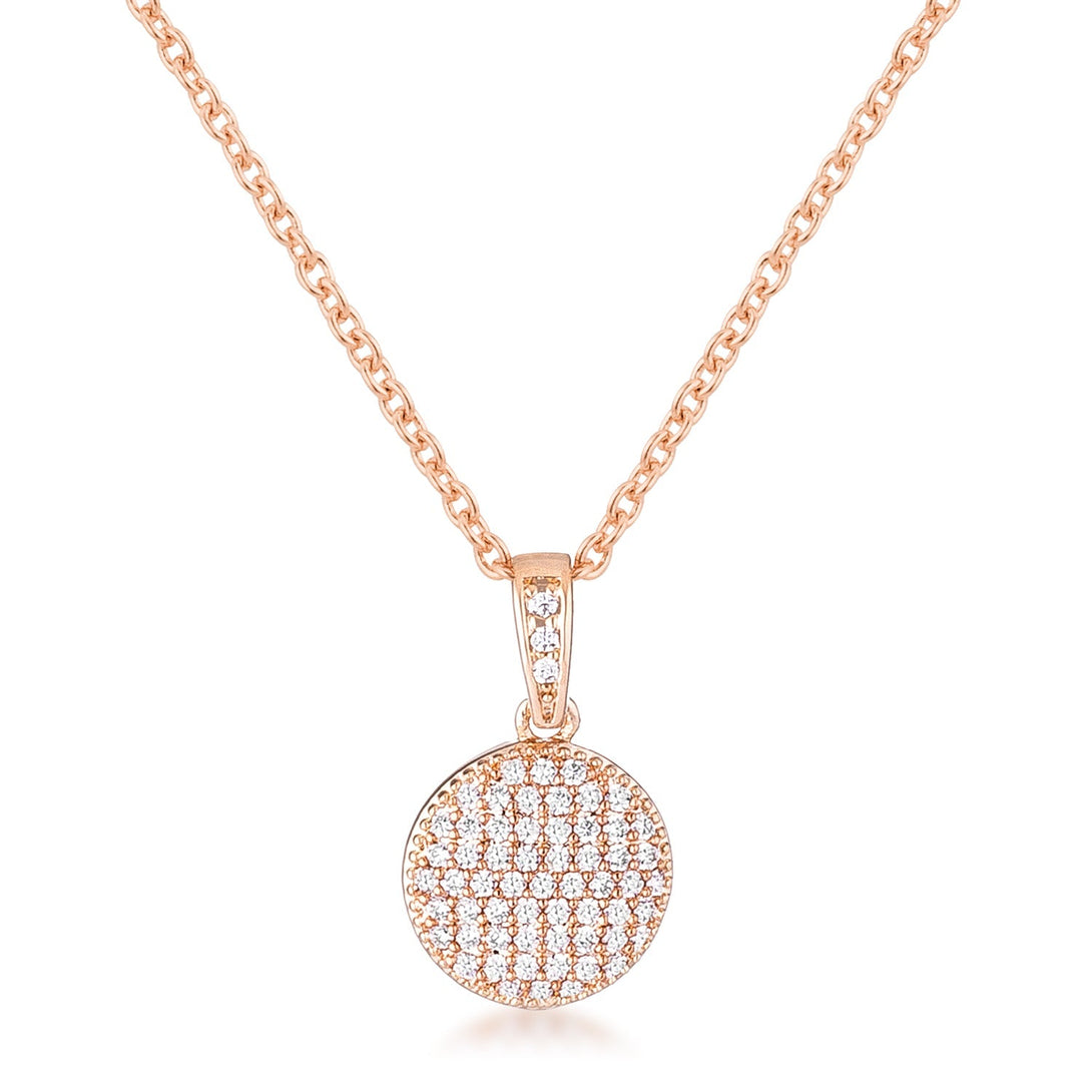 Lovcia Elegant Rose Gold Pendant Necklace with Sparkling CZ Accents-Pendants-