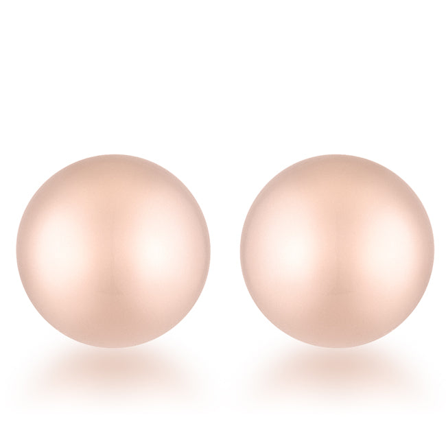 Lovcia Elegant Rose Gold-Plated Sphere Stud Earrings-Earrings-