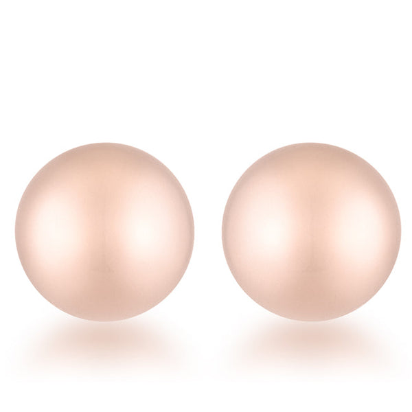Lovcia Elegant Rose Gold-Plated Sphere Stud Earrings-Earrings-