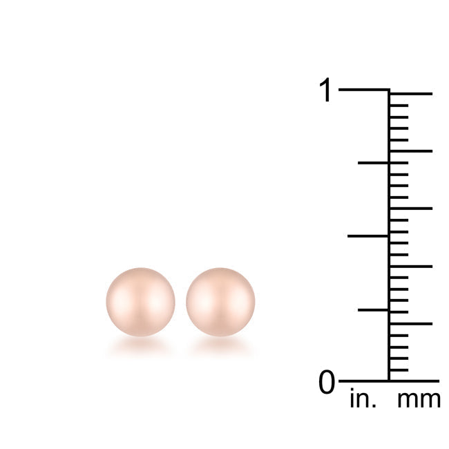Lovcia Elegant Rose Gold-Plated Sphere Stud Earrings-Earrings-
