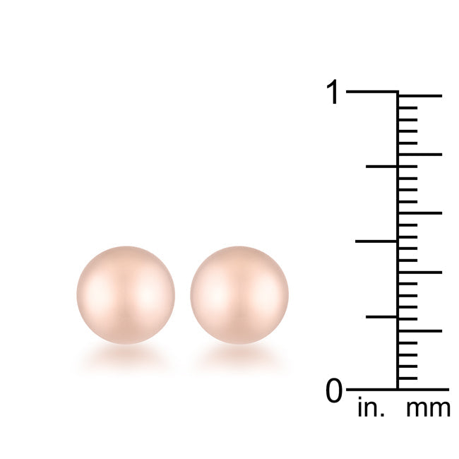 Lovcia Elegant Rose Gold-Plated Sphere Stud Earrings-Earrings-