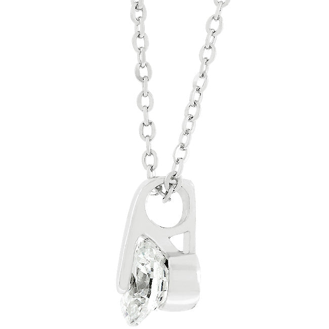 Lovcia Elegant Round Cubic Zirconia Solitaire Necklace-Pendants-