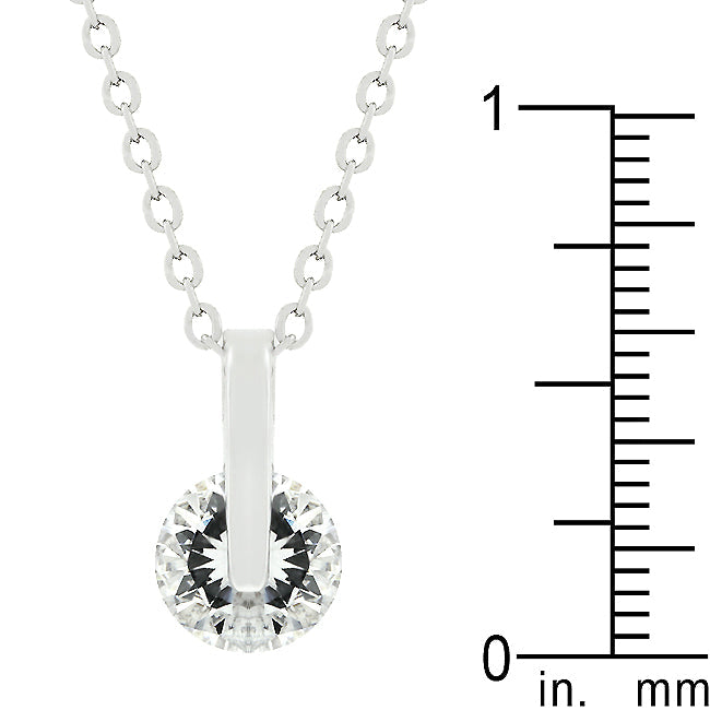 Lovcia Elegant Round Cubic Zirconia Solitaire Necklace-Pendants-