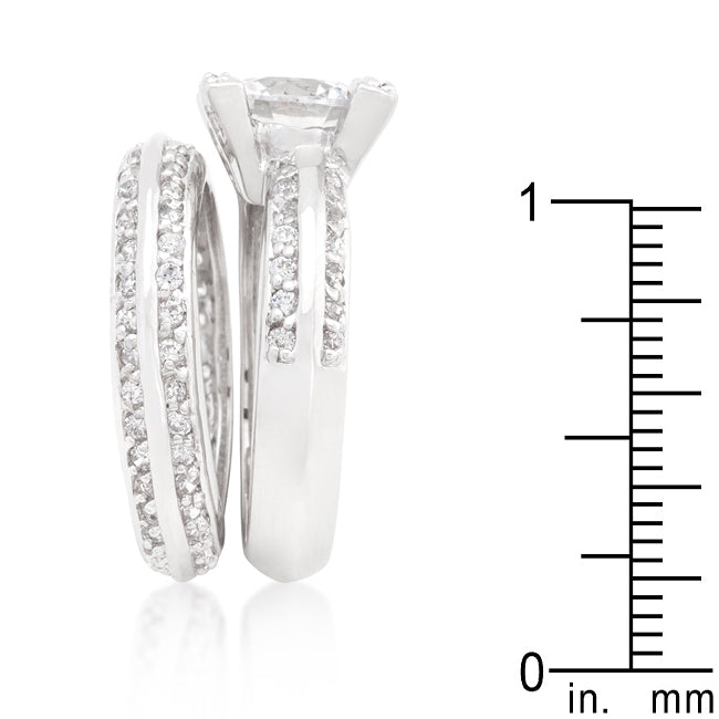 Lovcia Elegant Round Cut Cubic Zirconia Engagement Ring Set-Rings-5-5