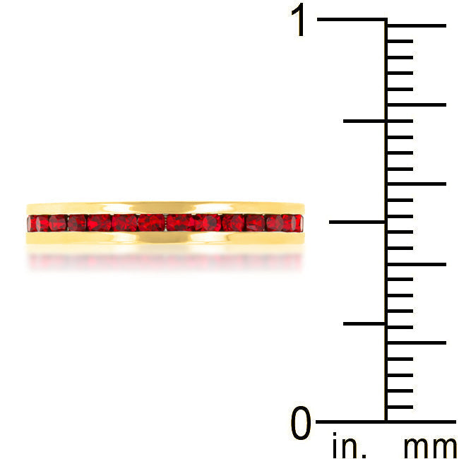 Lovcia Elegant Ruby Red Gold-Plated Eternity Ring-Rings-5-5