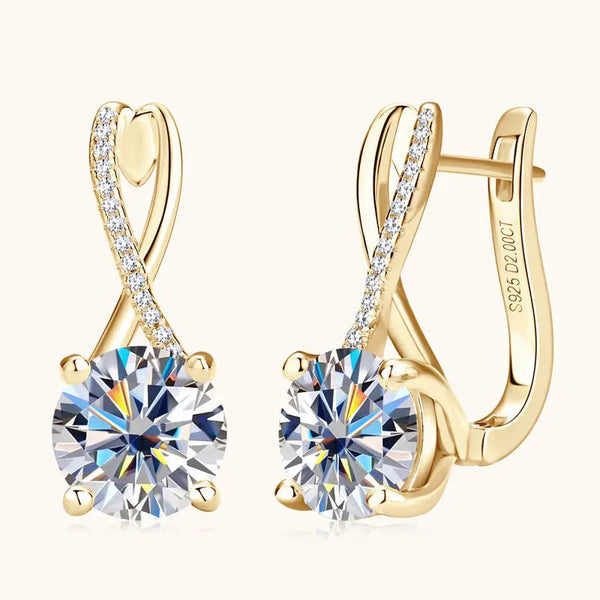 Lovcia Elegant S925 Sterling Silver Geometric Tassel Earrings for Women-Earrings-Gold-2 Karat-Gold