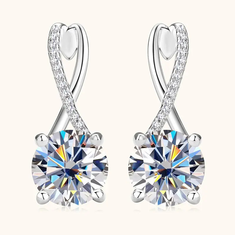 Lovcia Elegant S925 Sterling Silver Geometric Tassel Earrings for Women-Earrings-White-2 Karat-White