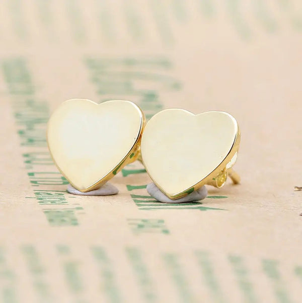 Lovcia Elegant S925 Sterling Silver Mini Heart-shaped Stud Earrings for Women-Earrings-Gold-Gold