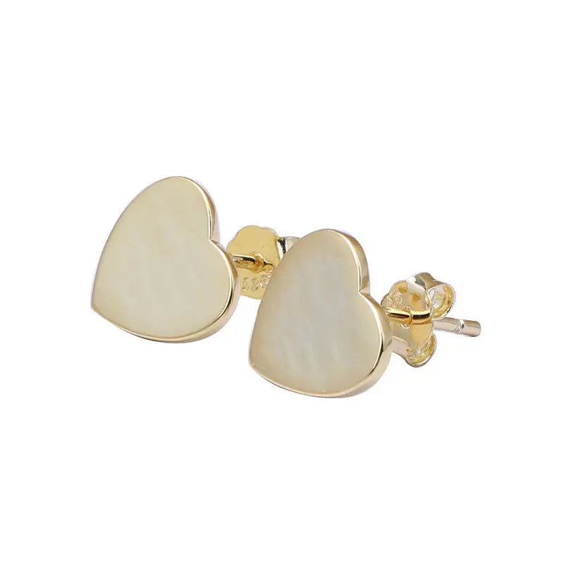 Lovcia Elegant S925 Sterling Silver Mini Heart-shaped Stud Earrings for Women-Earrings-Gold-Gold