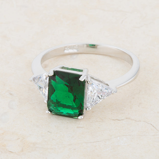 Lovcia Elegant Sapphire Emerald Cut Sterling Silver Engagement Ring - 4.5 Carat Radiant Stone-Rings-5-5