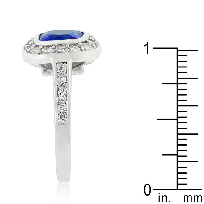 Lovcia Elegant Sapphire Rhodium-Plated Engagement Ring-Rings-5-5