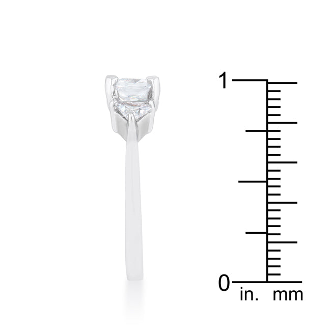 Lovcia Elegant Shonda 1.8ct Clear CZ Rhodium Trillion & Cushion Cut Engagement Ring-Rings-5-5