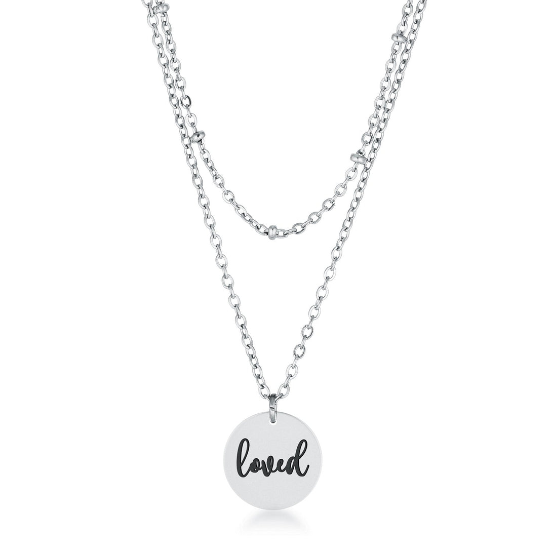 Lovcia Elegant Silver Loved Stainless Steel Necklace with Saturn Chain-Necklaces-