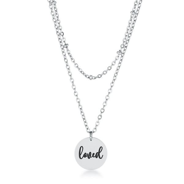 Lovcia Elegant Silver Loved Stainless Steel Necklace with Saturn Chain-Necklaces-