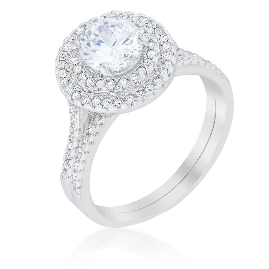 Lovcia Elegant Solitaire Pave Wedding Ring Set-Rings-5-5