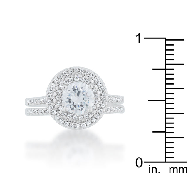 Lovcia Elegant Solitaire Pave Wedding Ring Set-Rings-5-5