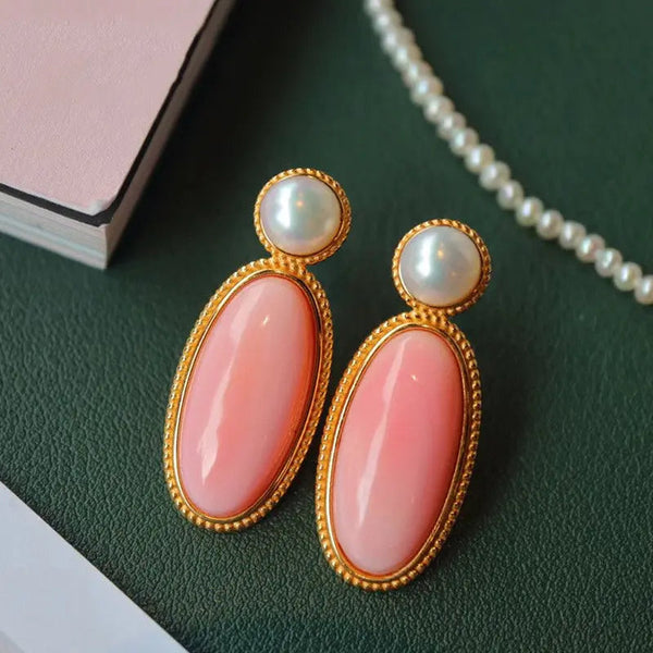 Lovcia Elegant Sterling Silver Oval Geometric Earrings for Women-Earrings-Oval earrings-Oval earrings