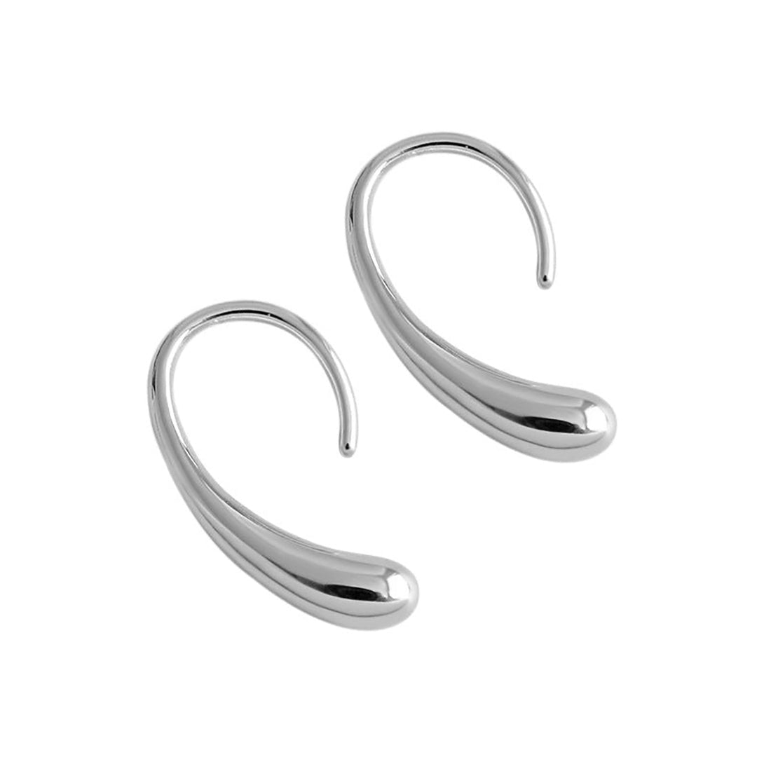 Lovcia Elegant Sterling Silver Teardrop Earrings for Women with 18K Gold Plating-Earrings-Rhodium-Rhodium