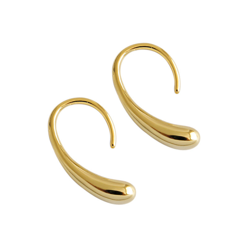 Lovcia Elegant Sterling Silver Teardrop Earrings for Women with 18K Gold Plating-Earrings-Yellow Gold-Yellow Gold