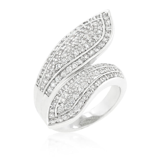 Lovcia Elegant Sterling Silver Wrap Ring with Pave Set Stones-Rings-5-5