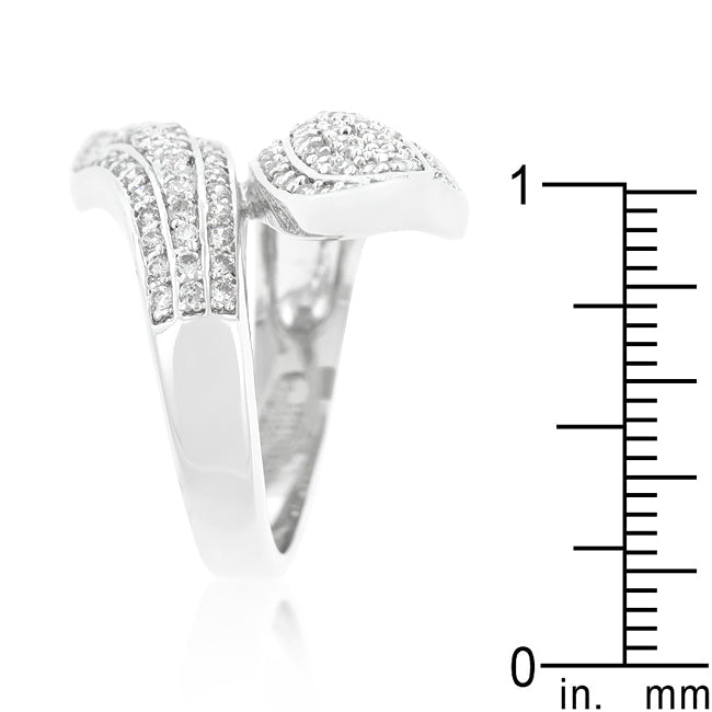 Lovcia Elegant Sterling Silver Wrap Ring with Pave Set Stones-Rings-5-5