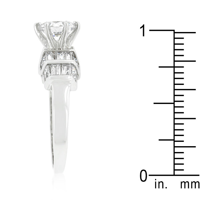 Lovcia Elegant Tapered Cubic Zirconia Engagement Ring-Rings-5-5