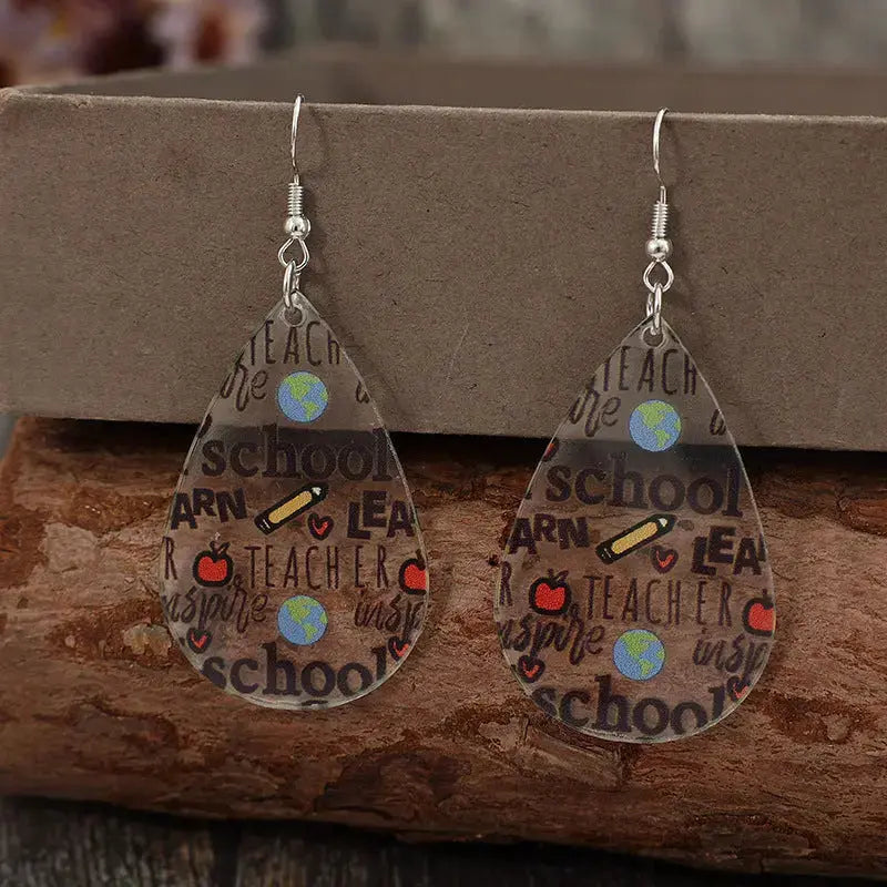 Lovcia Elegant Teardrop Acrylic Earrings for Women-Earrings-Transparent-One Size-Transparent