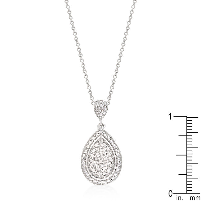 Lovcia Elegant Teardrop Filigree Pendant with Zirconia Accents-Pendants-
