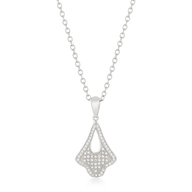 Lovcia Elegant Teardrop Rhodium Pendant-Pendants-