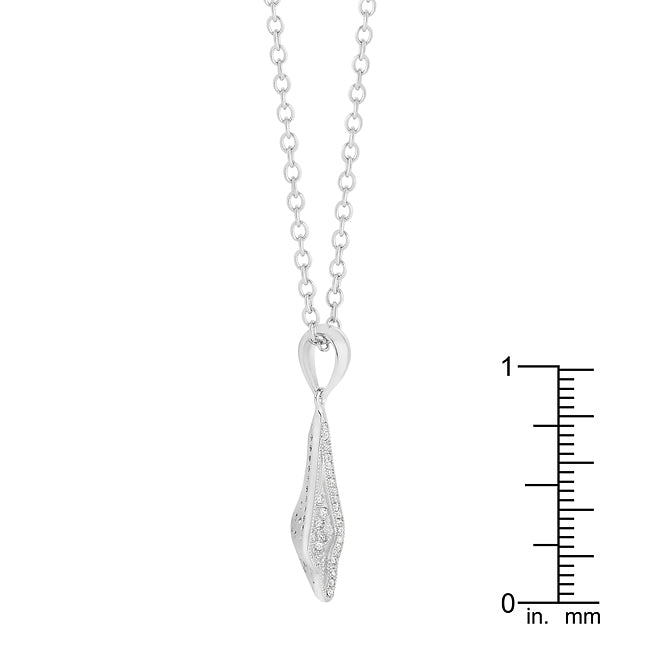 Lovcia Elegant Teardrop Rhodium Pendant-Pendants-