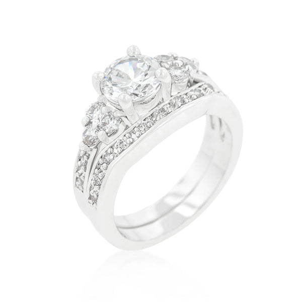 Lovcia Elegant Triple Gem Bridal Ring Set-Rings-5-5