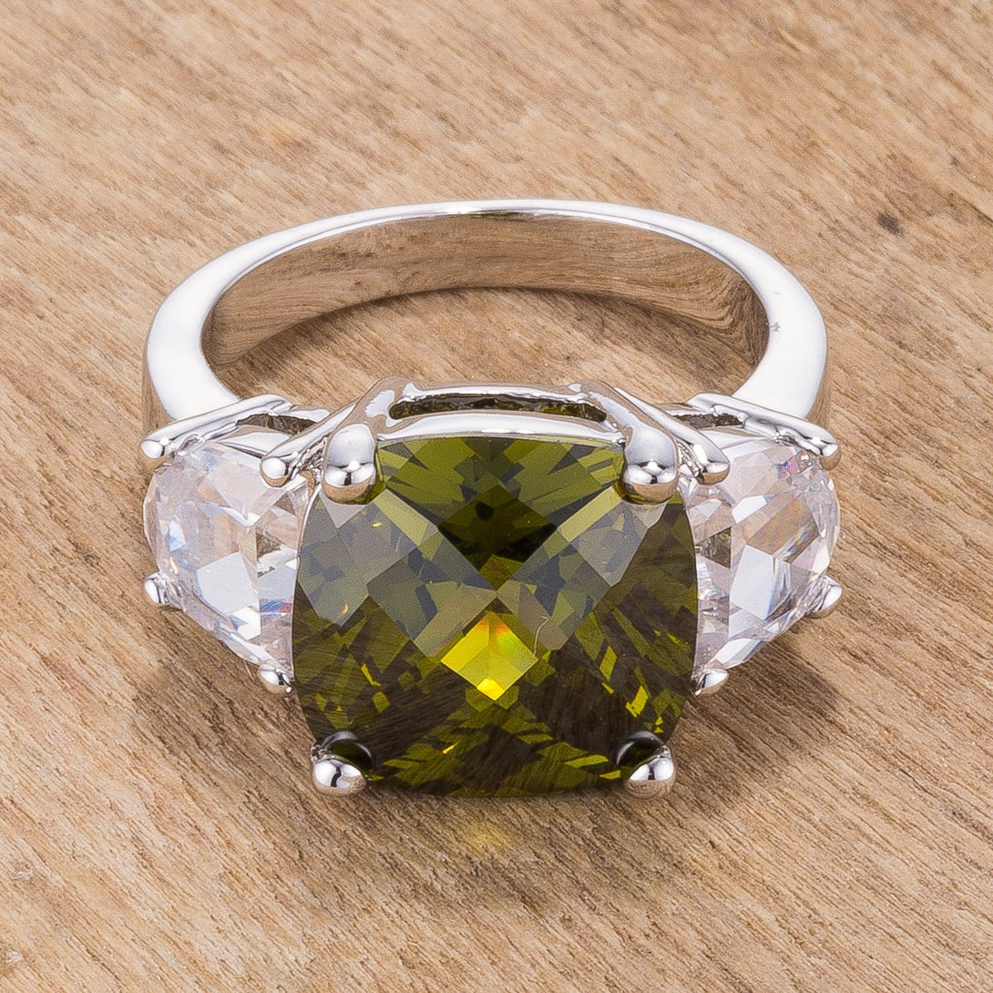 Lovcia Elegant Triple Stone Cubic Zirconia Ring-Rings-5-5