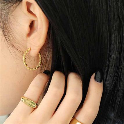 Lovcia Elegant Twisted 925 Sterling Silver Circle Hoop Earrings for Women with 18K Gold/Rhodium Finish-Earrings-Silver-Silver