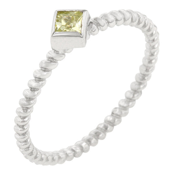 Lovcia Elegant Twisted Shank Peridot Solitaire Ring-Rings-5-5