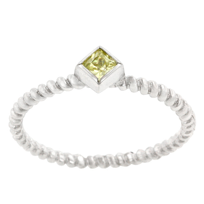 Lovcia Elegant Twisted Shank Peridot Solitaire Ring-Rings-5-5